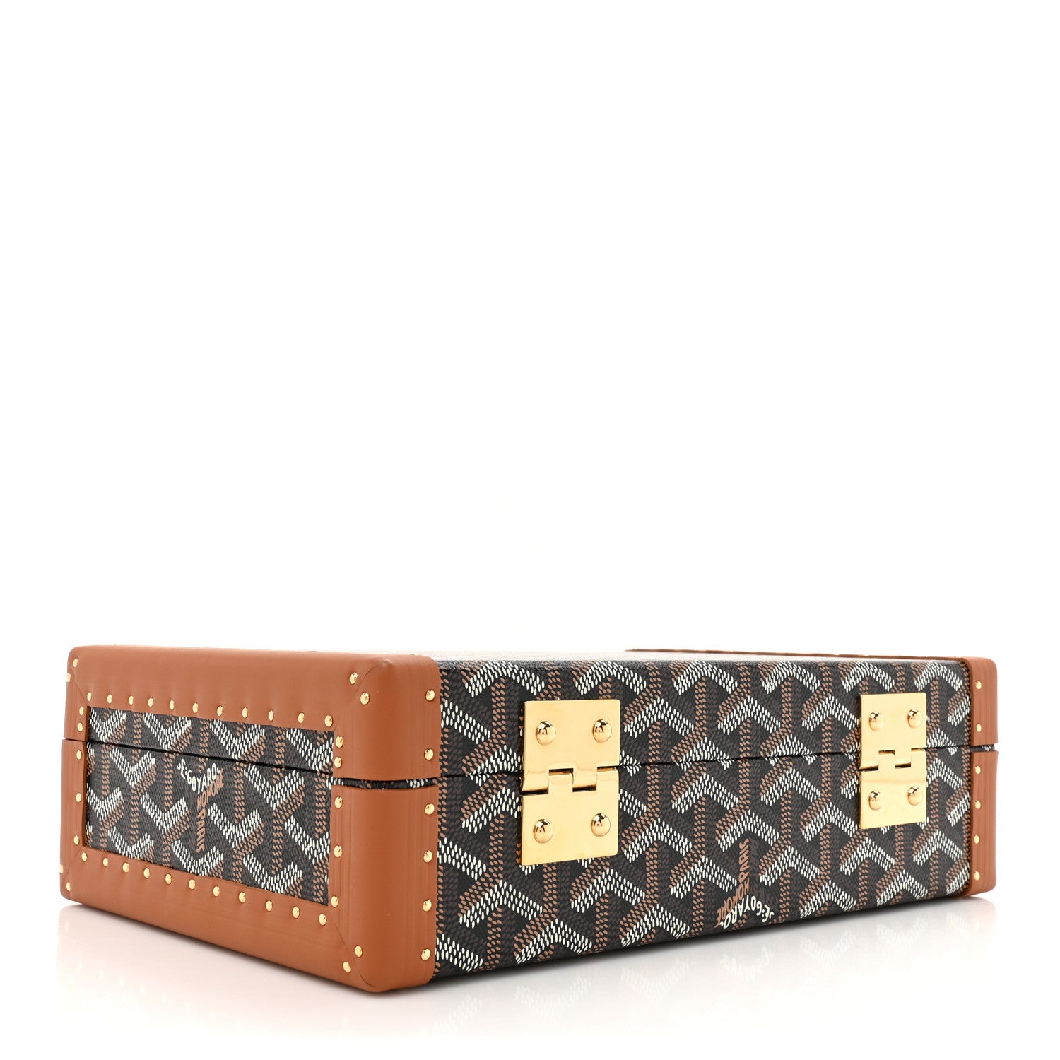 Goyard Goyardine Vendome Jewelry Case Black Gold 3 of 8