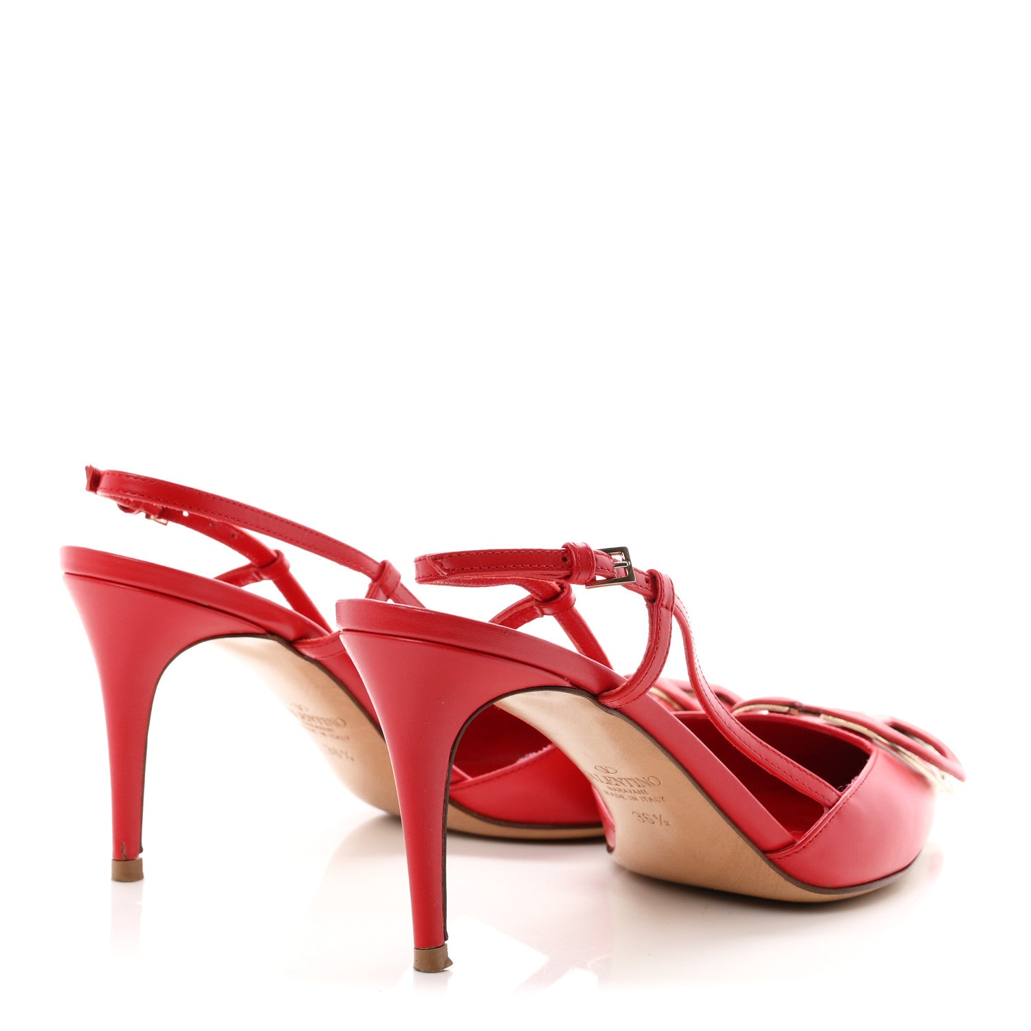 Valentino Garavani Calfskin Tonal Signature Vlogo Slingback 80mm Pumps 36.5 Rouge Pur 4 of 10