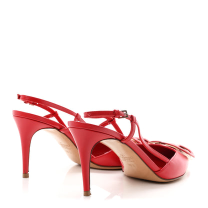 Valentino Garavani Calfskin Tonal Signature Vlogo Slingback 80mm Pumps 36.5 Rouge Pur 4 of 10