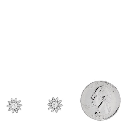 Tiffany Platinum Diamond Daisy Flower Earrings 2 of 5