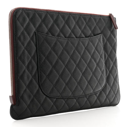 Chanel Caviar Quilted Large Slide Pouch Black 3 of 7