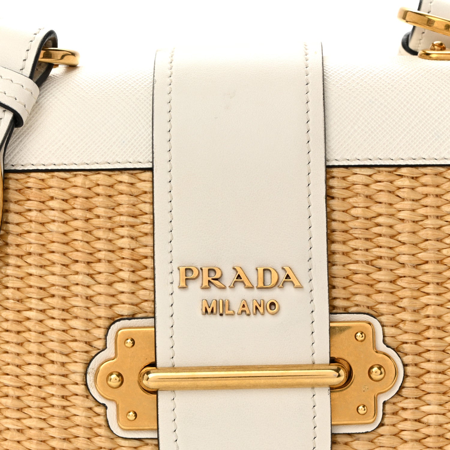 Prada City Calf Raffia Saffiano Cahier Bag Naturale White 7 of 11