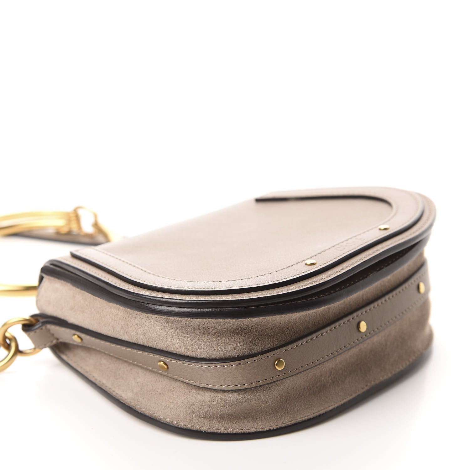Chloe Calfskin Suede Small Nile Bracelet Bag Motty Grey 4 of 10