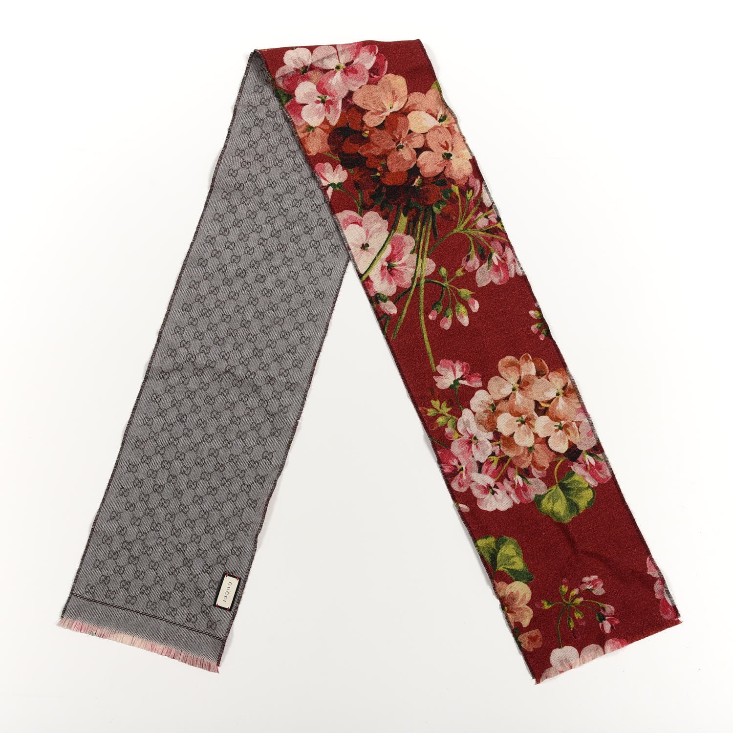 Gucci Wool GG Monogram Miniorophin Scarf Lacquer Pink 2 of 4
