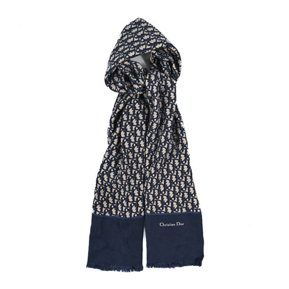Christian Dior Silk Oblique Scarf Blue 1 of 3