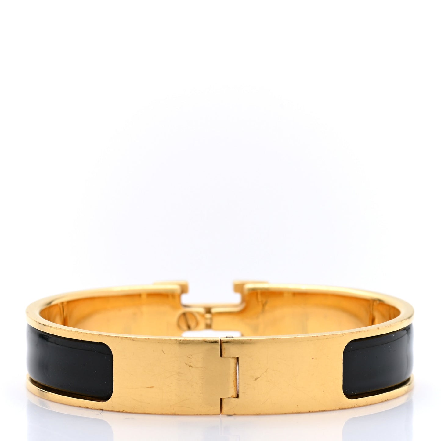 Enamel Narrow Clic Clac H Bracelet PM Black