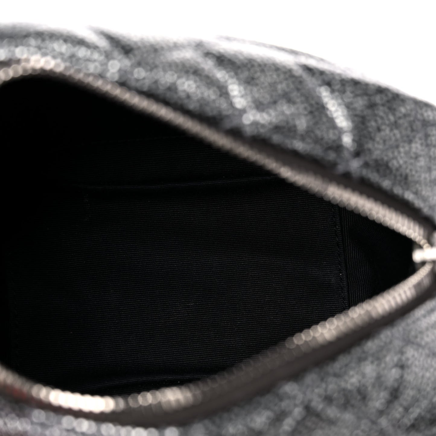 Metallic Grain De Poudre Y Quilted Monogram Mini Loulou Camera Bag Gun Metal