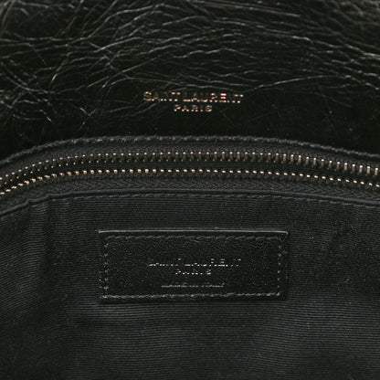 Saint Laurent Crinkled Calfskin Matelasse Monogram Medium Niki Chain Satchel Black 6 of 10