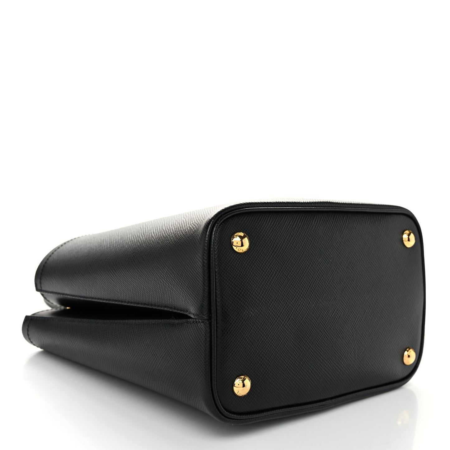 Saffiano Cuir Medium Panier Bucket Bag Black Fuoco