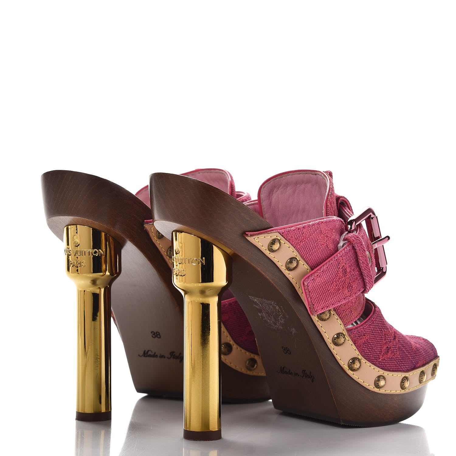 Louis Vuitton Denim Rosa Mule Clogs 38 Fuchsia 4 of 10