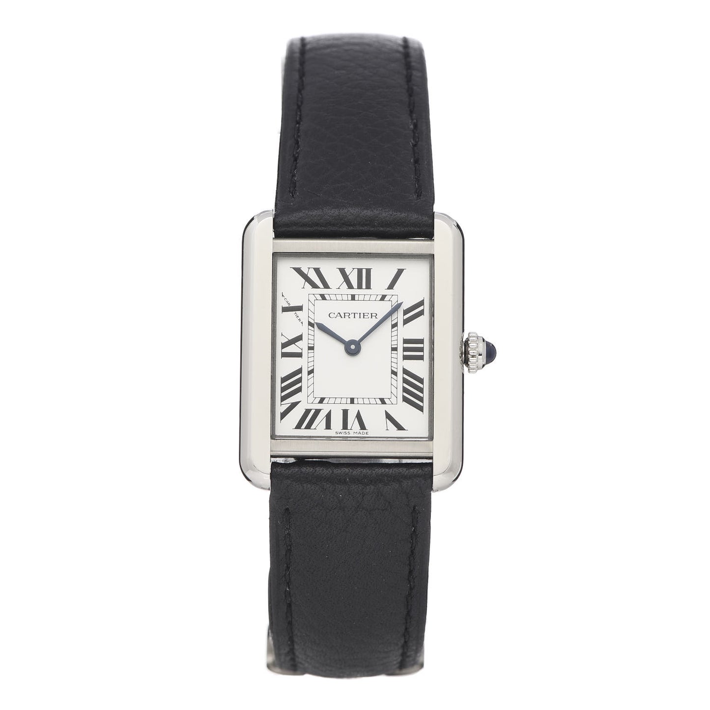 Stainless Steel Calfskin 24mm Tank Solo Quartz Watch