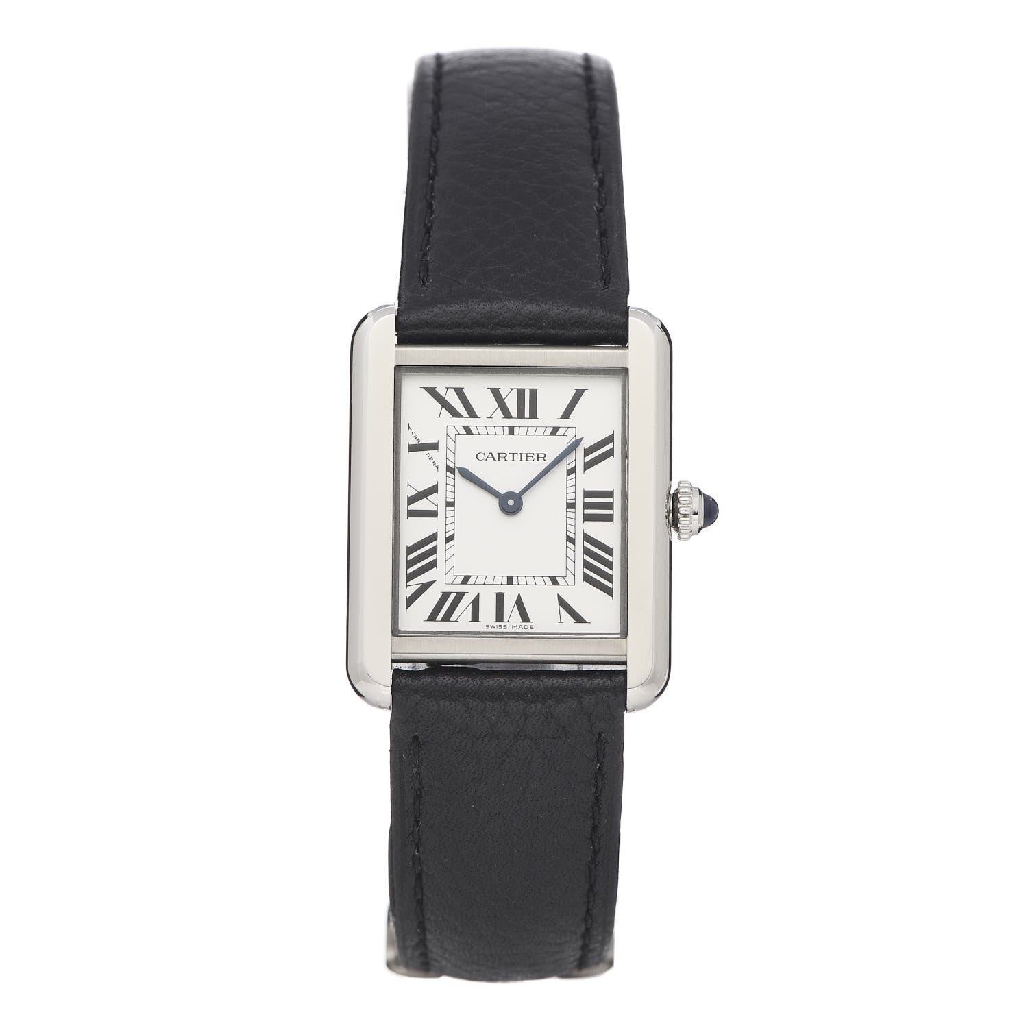 Cartier Stainless Steel Calfskin 24mm Tank Solo Quartz Watch 1 of 9