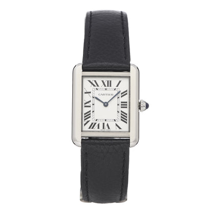 Cartier Stainless Steel Calfskin 24mm Tank Solo Quartz Watch 1 of 9