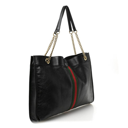 Gucci Calfskin Large Rajah Chain Tote Black 4 of 12