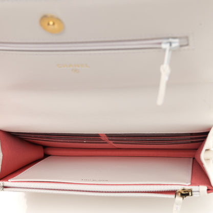 Chanel Lambskin Quilted Chanel 19 Wallet On Chain WOC White 5 of 10