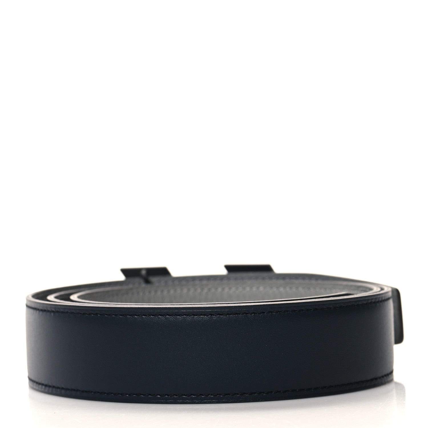 Hermes Box Togo 32mm H Speed Belt 95 38 Bleu Marine Gris Mouette 2 of 6