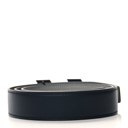 Hermes Box Togo 32mm H Speed Belt 95 38 Bleu Marine Gris Mouette 2 of 6