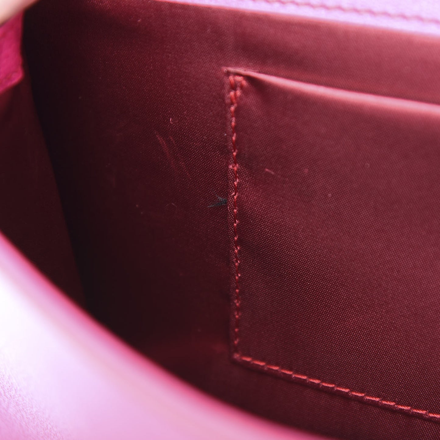 Textured Calfskin Y Ligne Clutch Fuchsia
