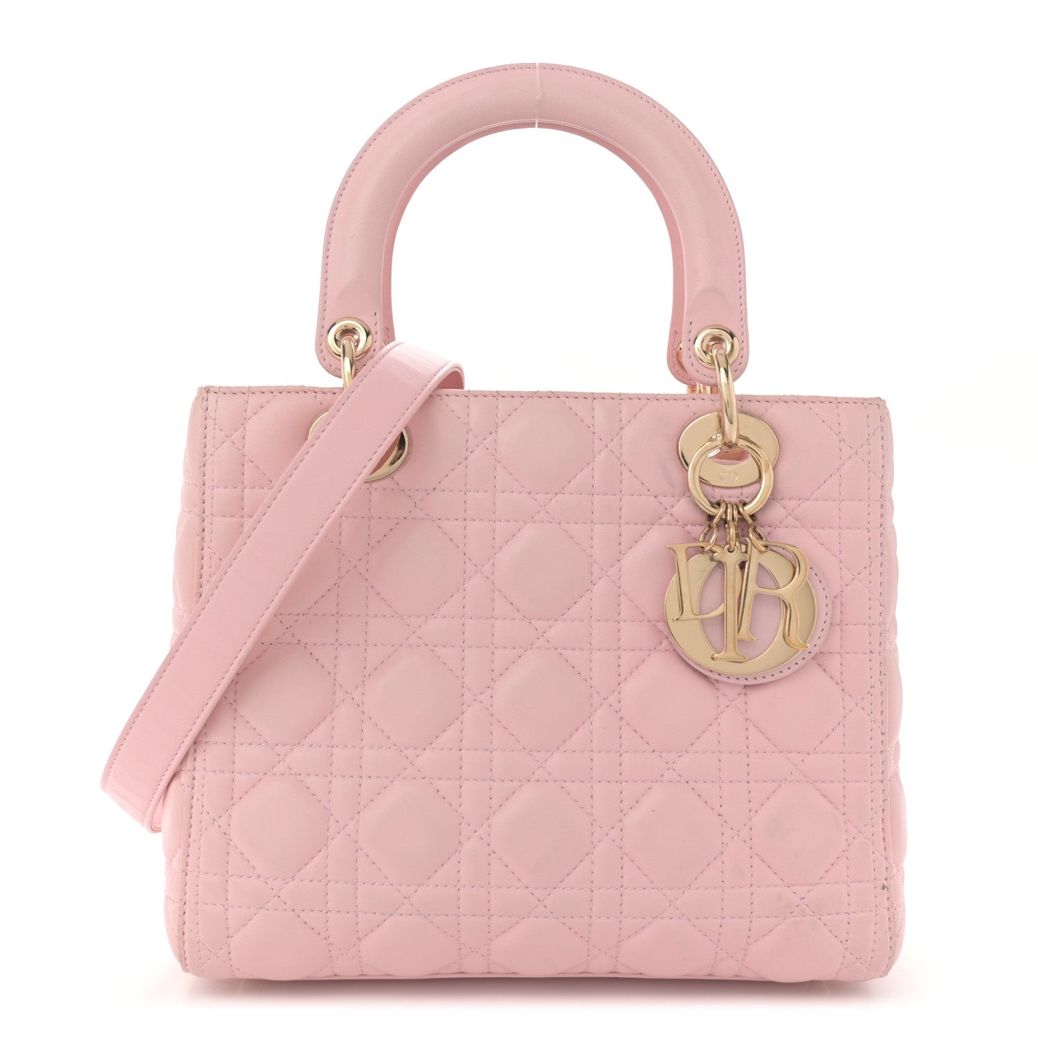 Christian Dior Lambskin Cannage Medium Lady Dior Light Pink 1 of 13