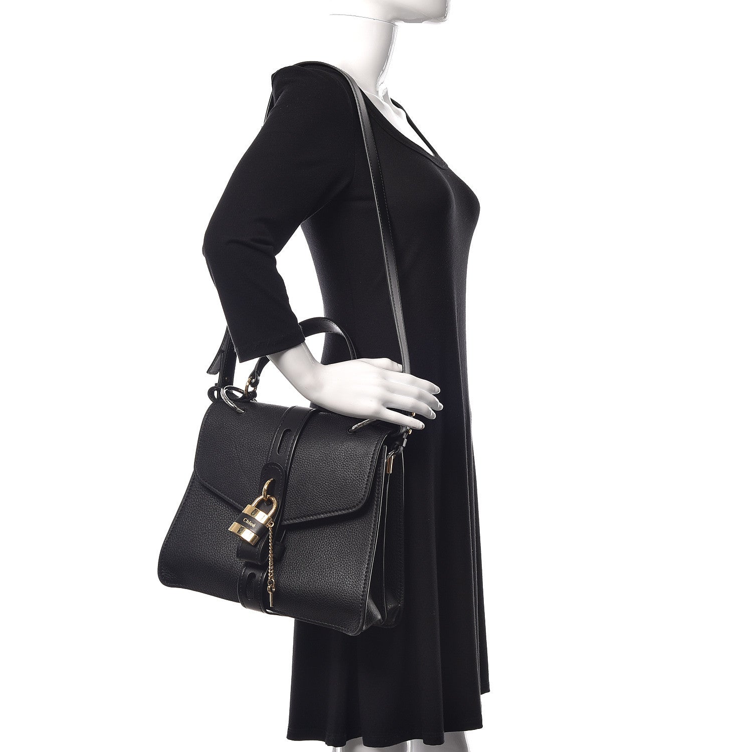 Chloe Grained Calfskin Medium Aby Day Shoulder Bag Black 2 of 11