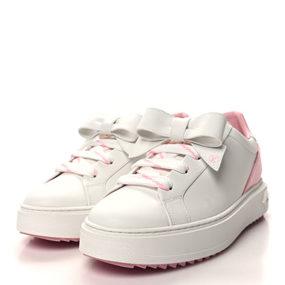 Louis Vuitton Calfskin Time Out Bow Sneakers 41 White Pink 3 of 10