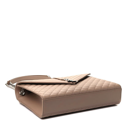 Saint Laurent Grain De Poudre Mixed Matelasse Large Triquilt Monogram Satchel Nude Powder 4 of 6