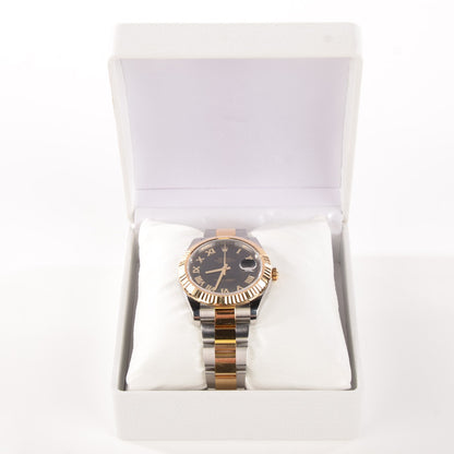 Rolex Stainless Steel 18K Yellow Gold 41mm Oyster Perpetual Datejust II Watch Black Roman 116333 5 of 8