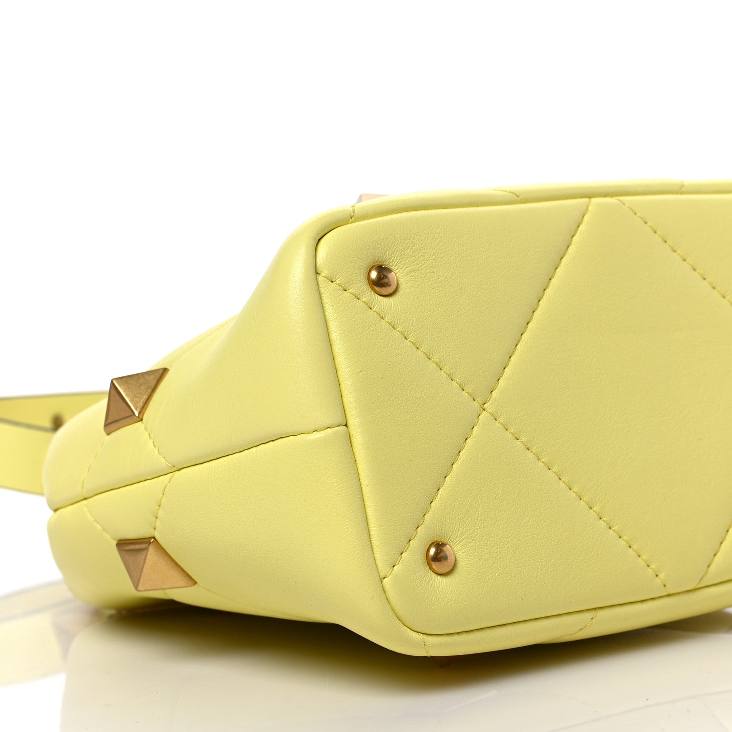 Valentino Garavani Nappa Small Roman Stud The Handle Bag Lime Sorbet 7 of 8