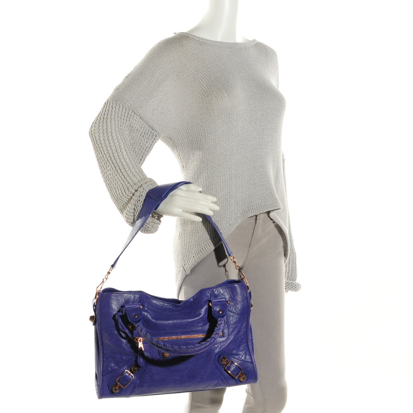 Agneau Giant 21 Rose Gold Hardware City Bleu Lavande