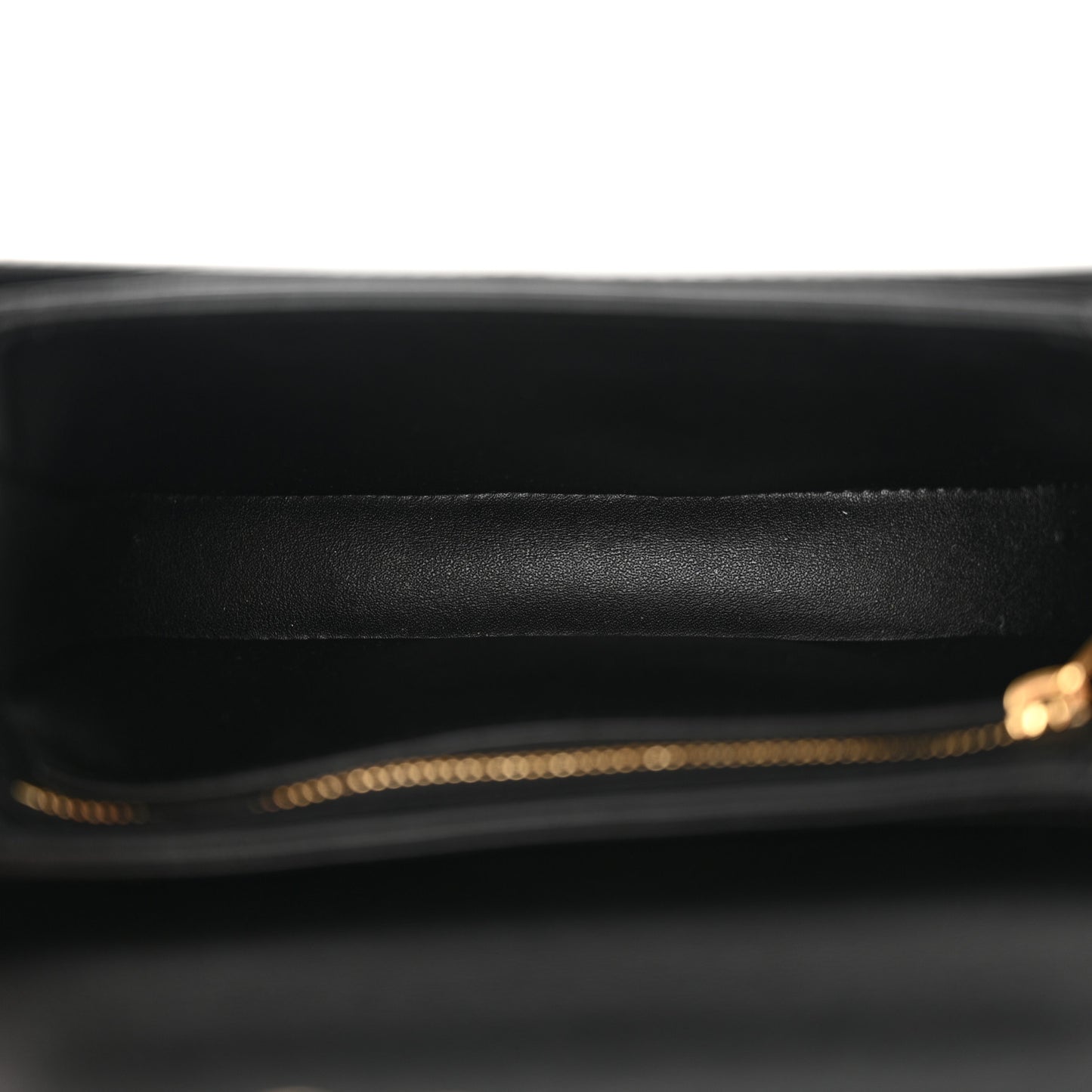 Shiny Calfskin Besace Clea Chain Triomphe Black