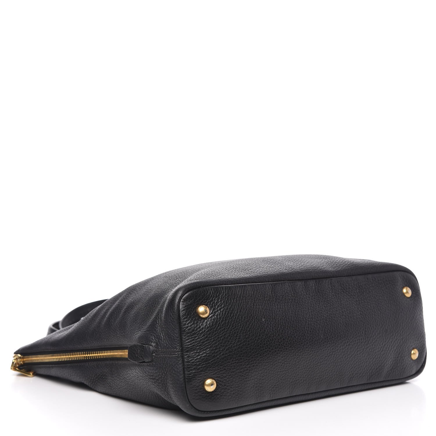 Prada Vitello Daino Side Zip Tote Black 4 of 10