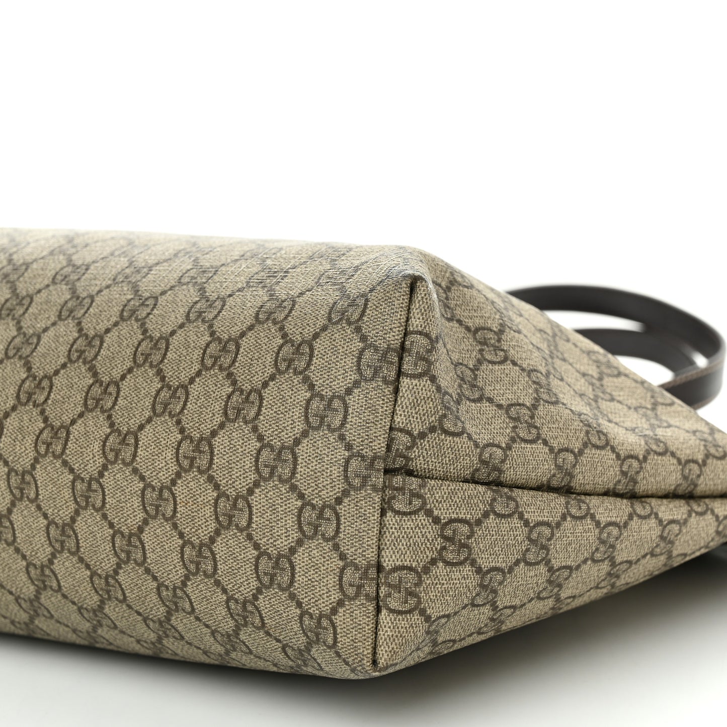 GG Supreme Monogram Large Zippered Shopping Tote Brown