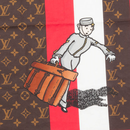 Louis Vuitton Cotton Monogram Groom Bandana Scarf Red 1 of 6