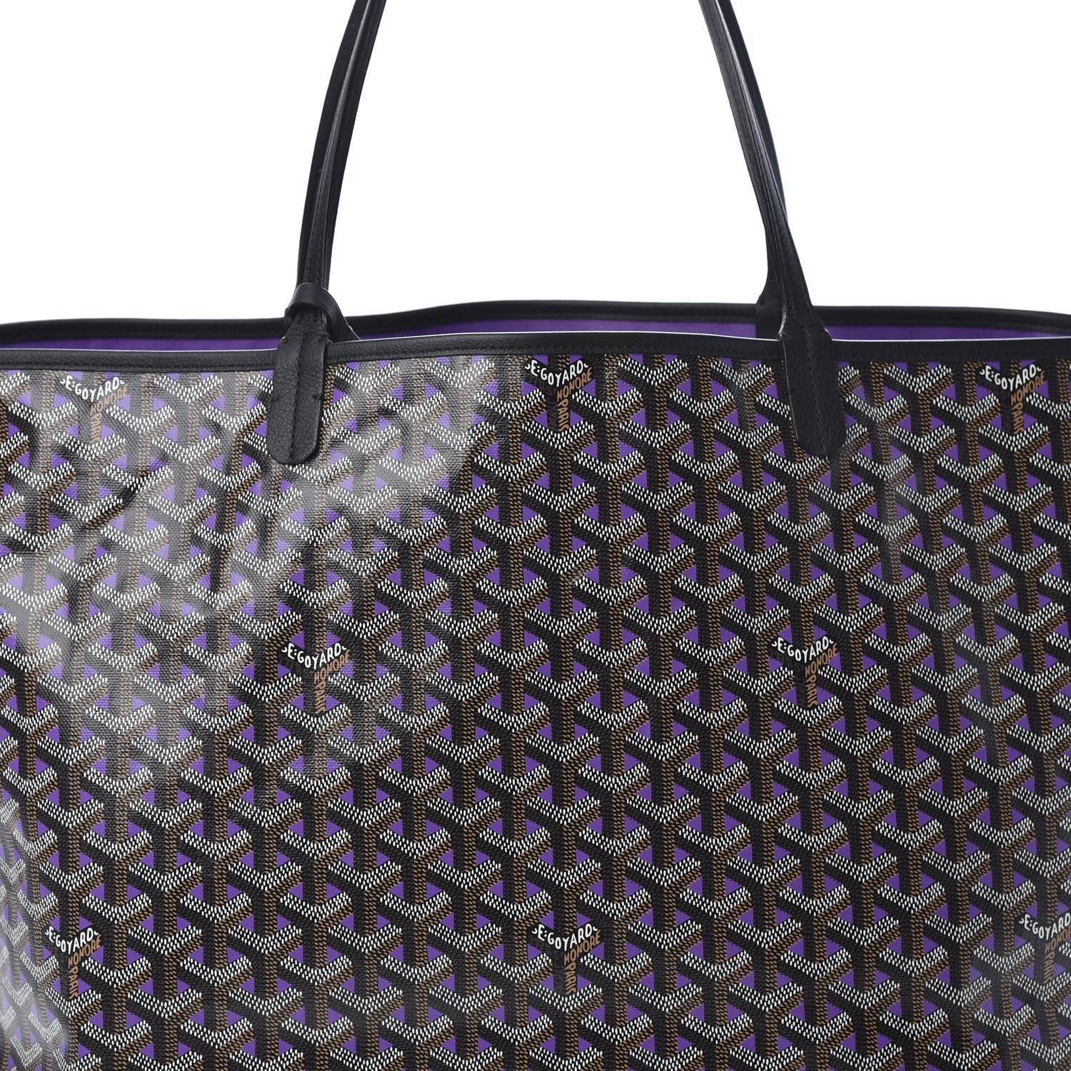 Goyard Goyardine Saint Louis Claire Voie GM Black Purple 8 of 11