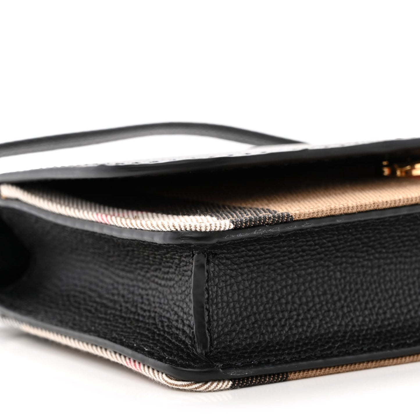 Derby Calfskin House Check Wallet On Chain Black