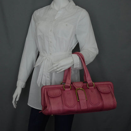 Celine Leather Large Ella Framed Satchel Pink 2 of 11
