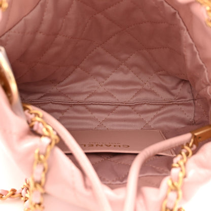 Chanel Shiny Calfskin Quilted Mini Chanel 22 Rose Clair 4 of 10