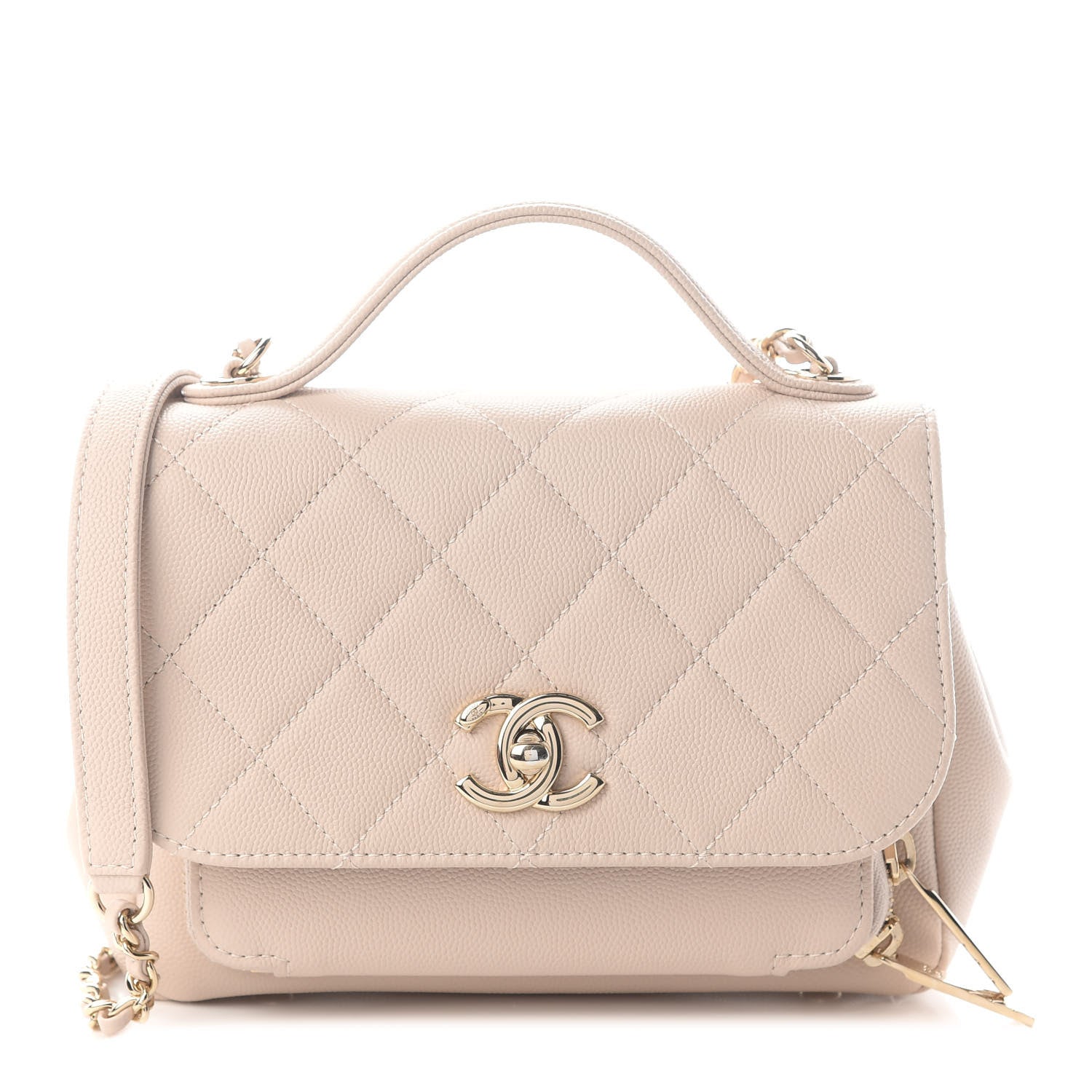 Chanel Caviar Quilted Small Business Affinity Flap Beige 1 of 9