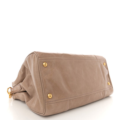 Miu Miu Vitello Shine Top Handle Satchel Cammeo 4 of 11