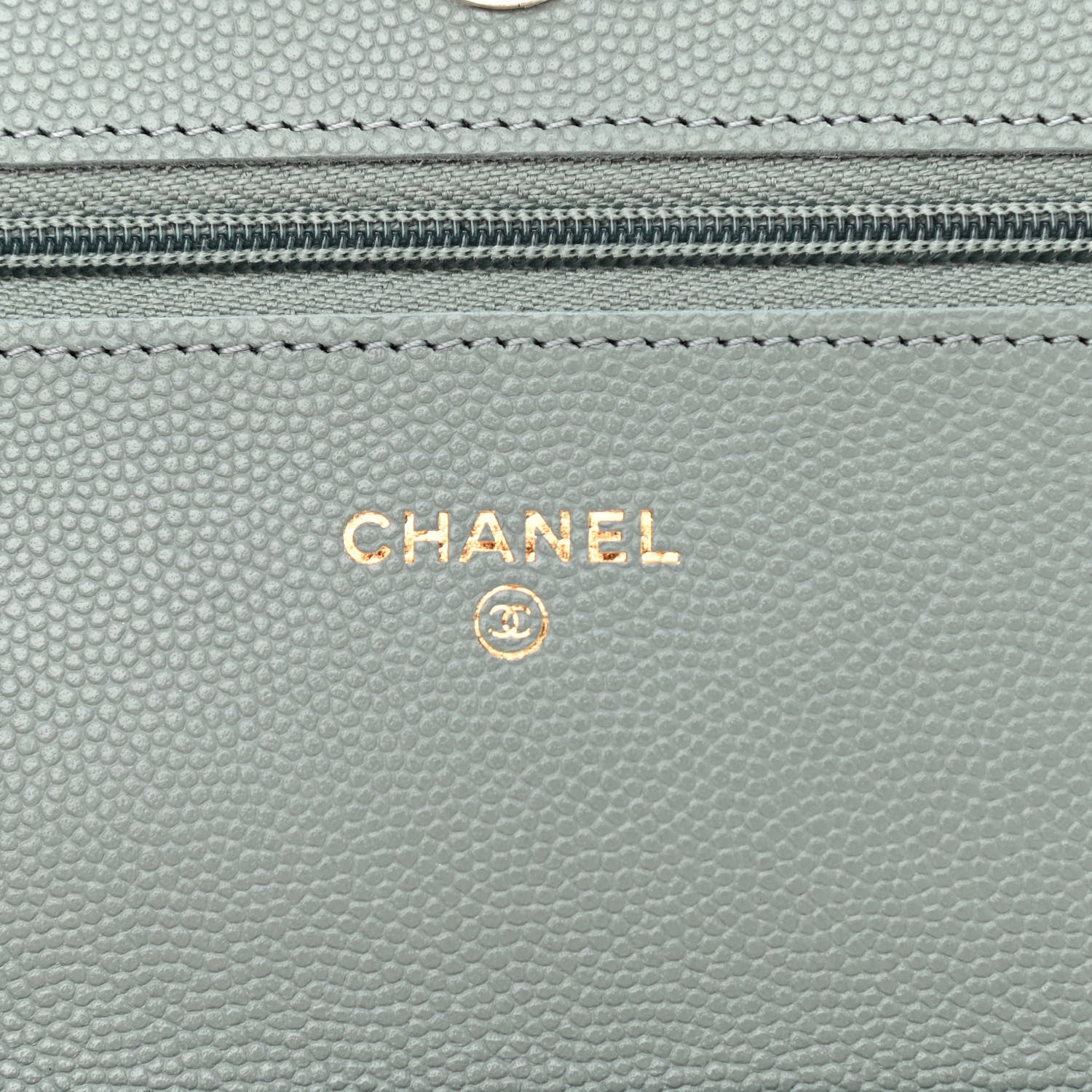 Chanel Caviar Quilted Wallet On Chain WOC Light Grey 6 of 11