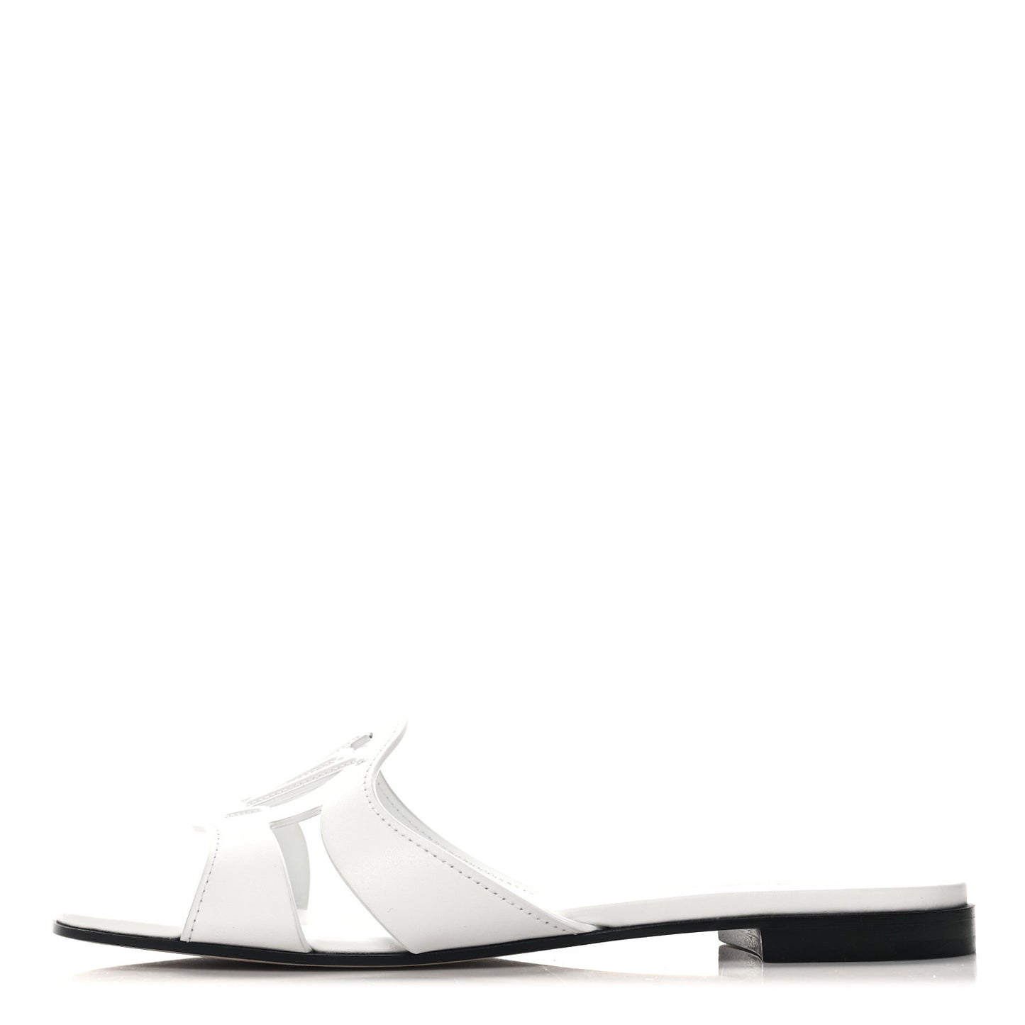 Calfskin LV Isola Flat Sandals 40 White