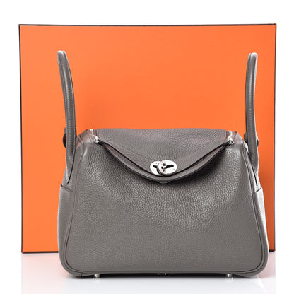 Hermes Taurillon Clemence Lindy 26 Etain 10 of 10
