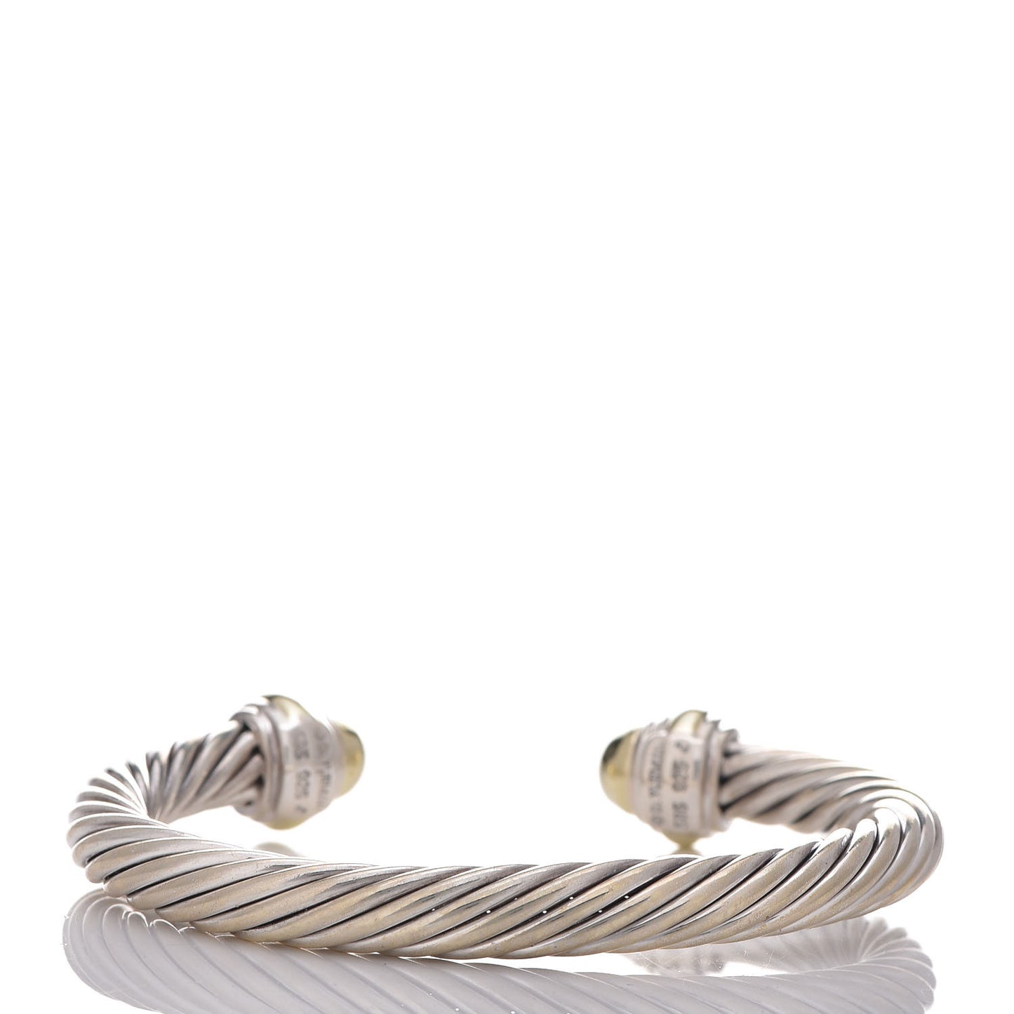 Sterling Silver 14K Yellow Gold 7mm Cable Classics Bracelet
