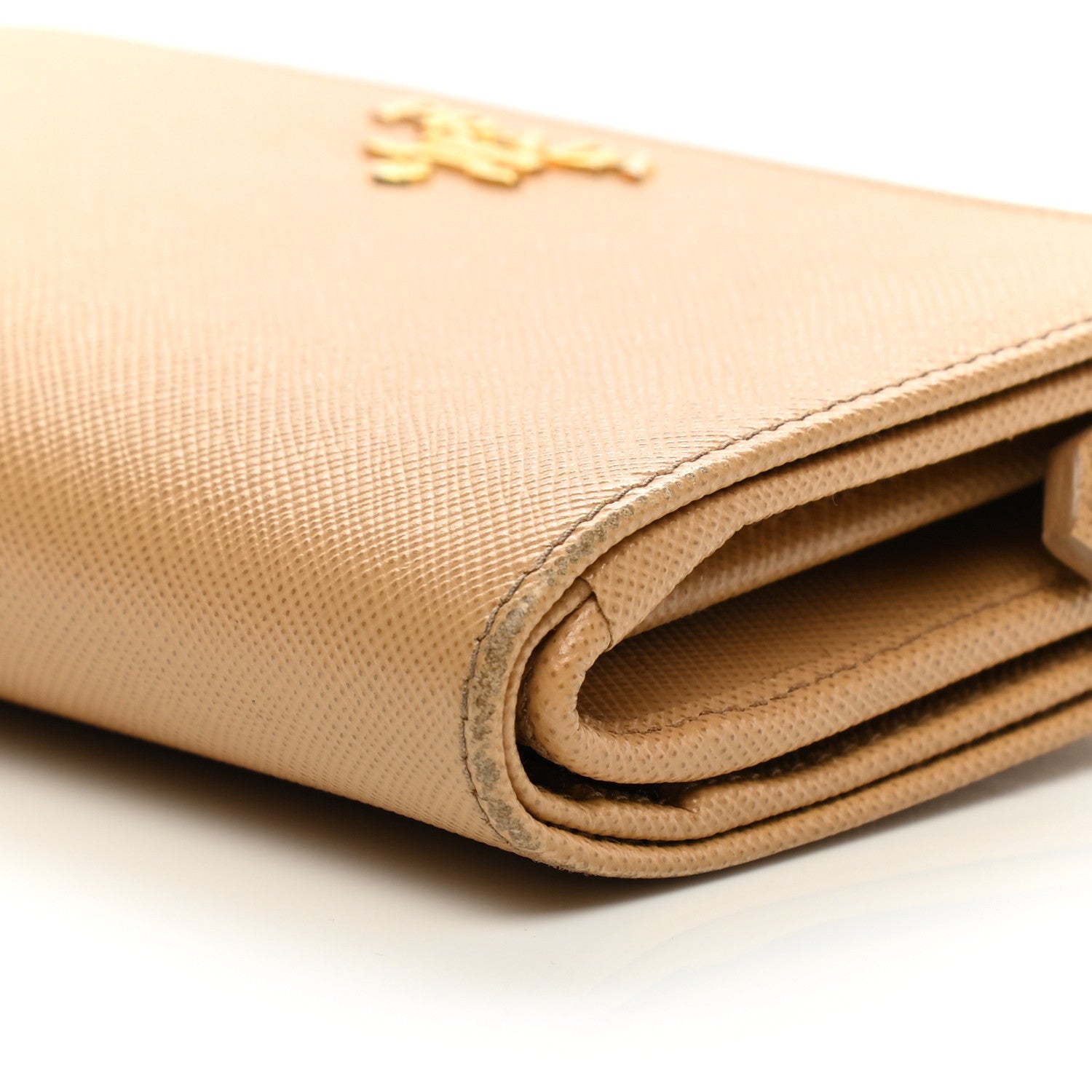 Prada Saffiano Metal Compact Wallet Noisette 11 of 15
