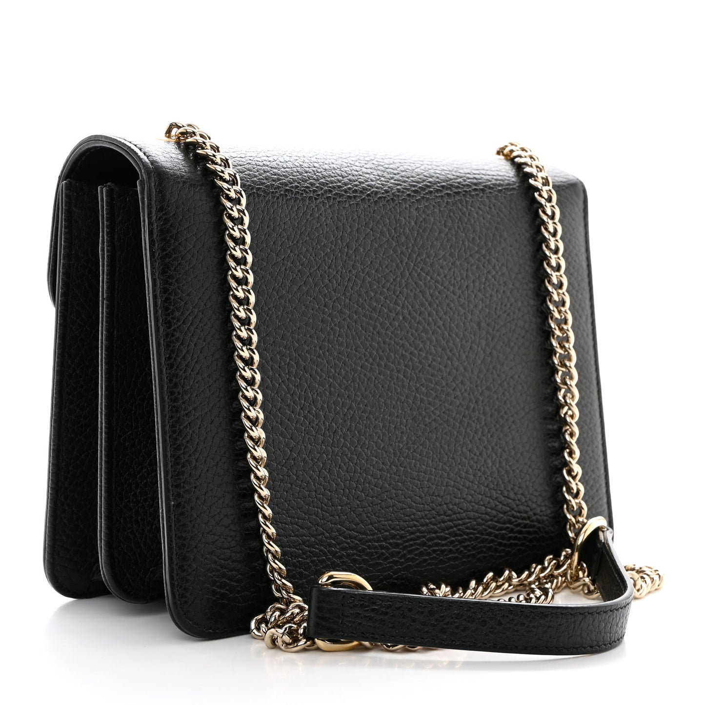 Dollar Calfskin Small Interlocking G Shoulder Bag Black