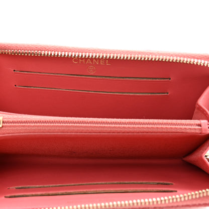 Chanel Caviar Quilted Medium Zip Around Wallet Pink 6 of 11