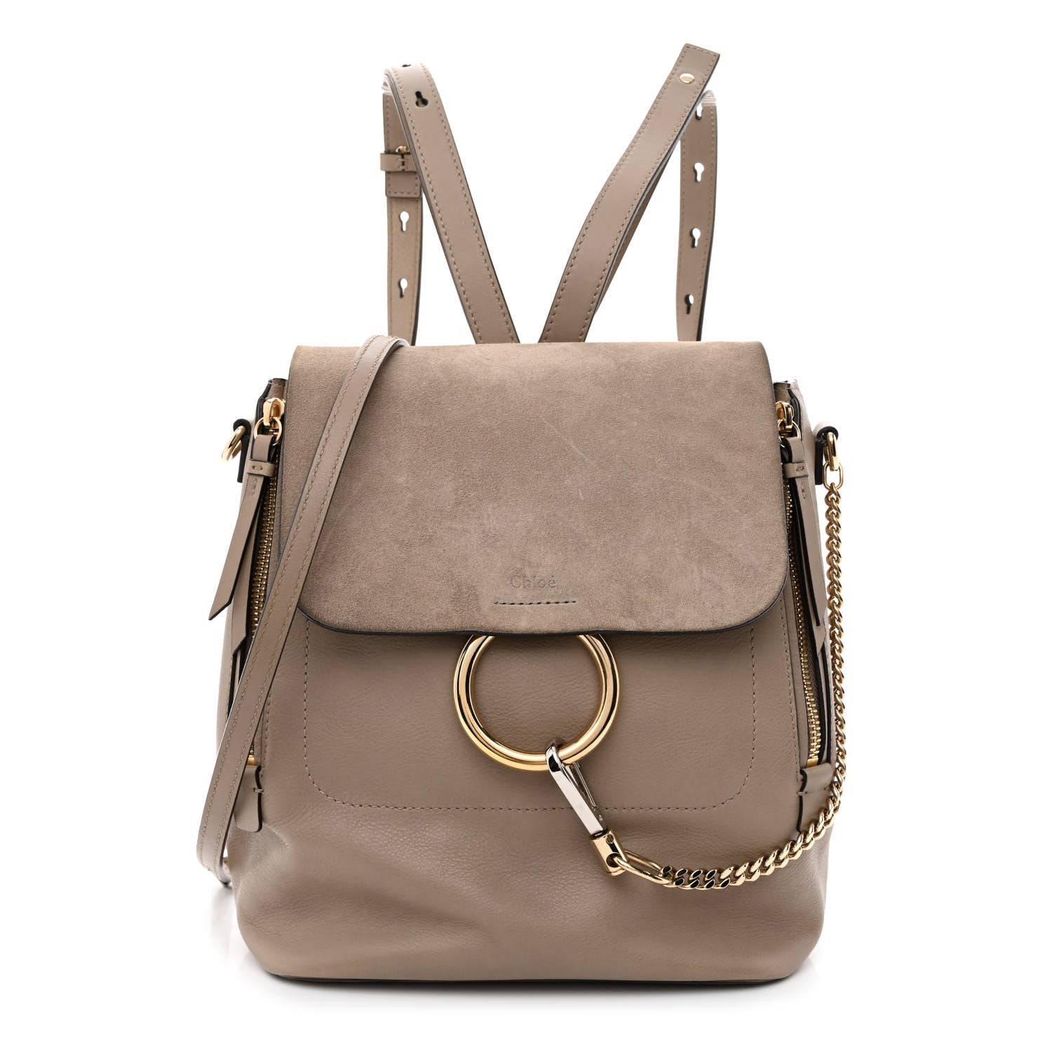 Chloe Suede Calfskin Medium Faye Backpack Motty Grey 1 of 10