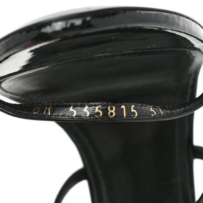 Saint Laurent Patent Calfskin Cassandra 110 Sandals 37 Black 8 of 11
