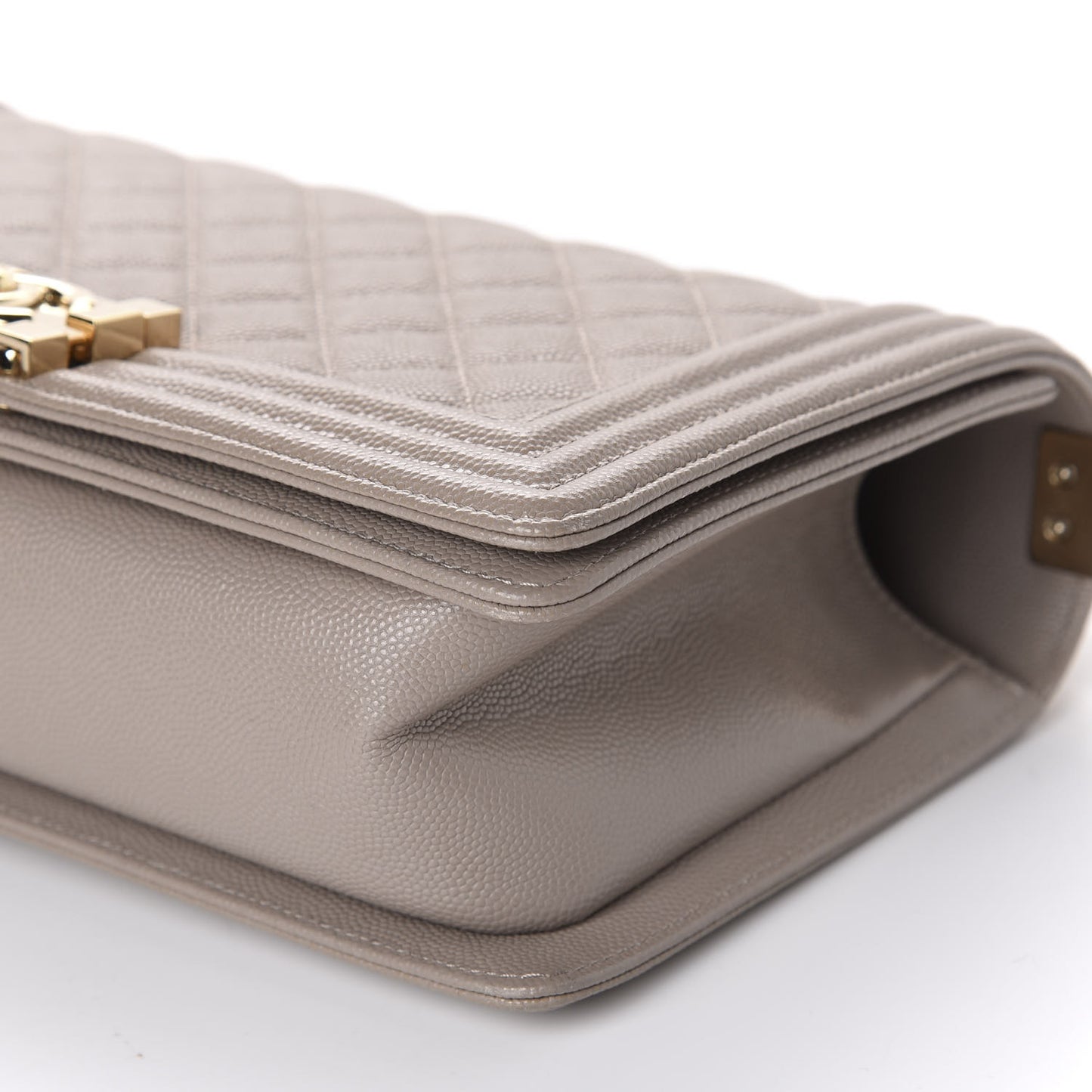 Caviar Quilted Medium Boy Flap Dark Beige