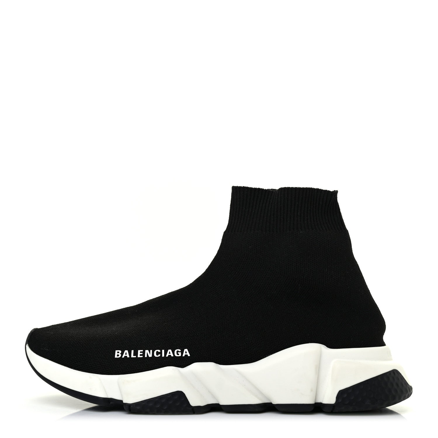 Balenciaga Neoprene Knit Womens Speed Sneakers 38 Black White 1 of 7